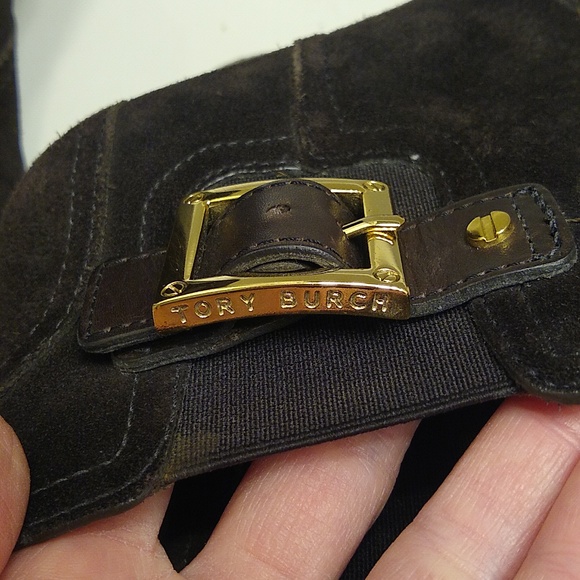 Tory Burch Adrienne Boots Brown Suede Ankle Booties Size 7 1/2 - Picture 5 of 8